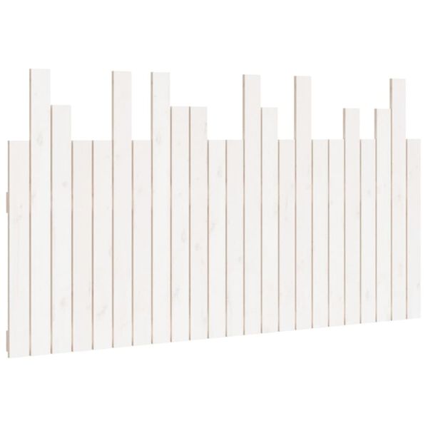 vidaXL T&ecirc;te de lit murale Blanc 146,5x3x80 cm Bois massif de pin