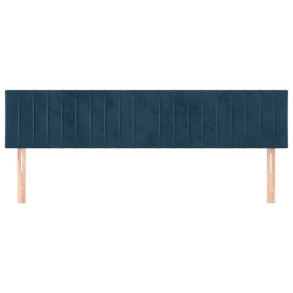 vidaXL T&ecirc;tes de lit 2 pcs Bleu fonc&eacute; 100x5x78/88 cm Velours
