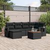 vidaXL Salon de jardin 7 pcs avec coussins noir r&eacute;sine tress&eacute;e