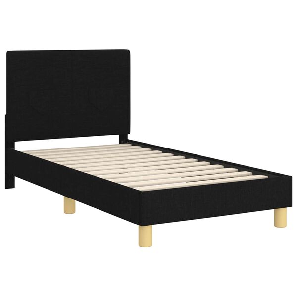 vidaXL Cadre de lit pour enfants avec t&ecirc;te de lit Noir 80 x 160 cm