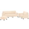 vidaXL Ensemble de canap&eacute;s 3 pcs coussins d&eacute;coratifs et coussins Cr&egrave;me