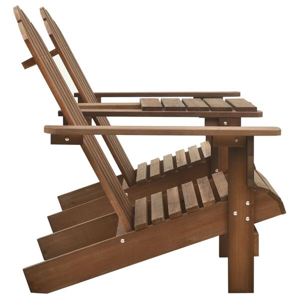 vidaXL Chaises de jardin Adirondack avec table bois de sapin marron