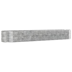vidaXL Lit sur&eacute;lev&eacute; de jardin Argent&eacute; Acier enduit de poudre