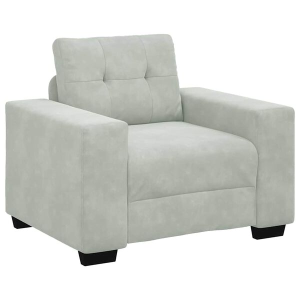 vidaXL Ensemble de Canap&eacute;s 3 pcs Gris clair 221 x 80 x 80 cm Velours