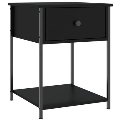 vidaXL Table de chevet noir 44x45x58 cm bois d’ingénierie