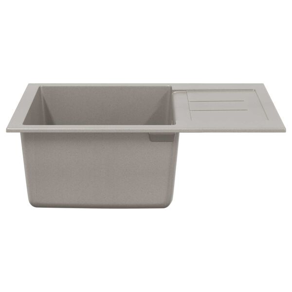 vidaXL &Eacute;vier Gris 620 x 500 mm 80% Quartz et 20% R&eacute;sine