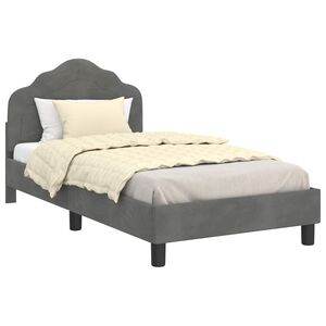vidaXL Cadre de lit pour enfants avec t&ecirc;te de lit Gris fonc&eacute;