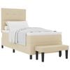 vidaXL Lit &agrave; ressorts avec matelas Cr&egrave;me 90 x 200 cm tissu