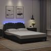 vidaXL Cadre de lit Viana avec LED sans matelas noir 140x200 cm
