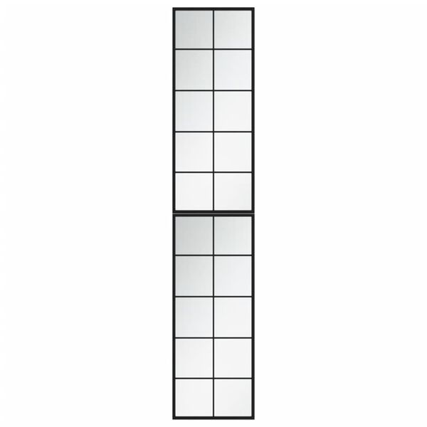 vidaXL Miroirs muraux 2 pcs noir 100x40 cm m&eacute;tal
