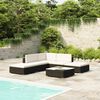 vidaXL Salon de jardin 6 pcs avec coussins r&eacute;sine tress&eacute;e noir