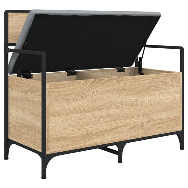 vidaXL Banc de rangement ch&ecirc;ne sonoma 85,5x42x73,5cm bois d'ing&eacute;nierie