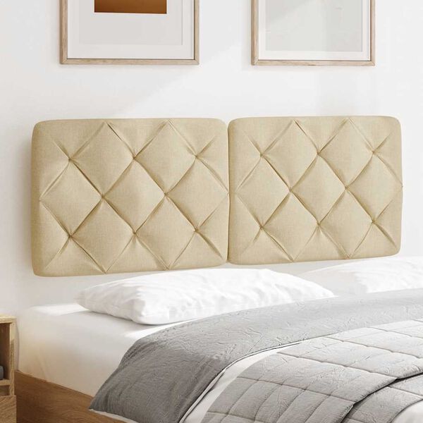 vidaXL Coussin de t&ecirc;te de lit cr&egrave;me 140 cm tissu