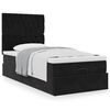 vidaXL Cadre de lit ottoman avec matelas noir 90x190 cm velours
