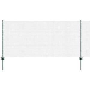 vidaXL Cl&ocirc;ture en fil soud&eacute; avec poteaux 100 x 1 m Vert Maille