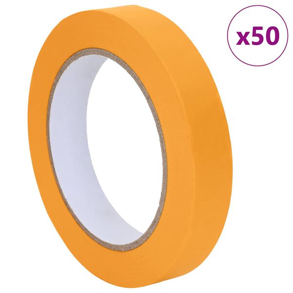 vidaXL Rubans de masquage pour peintre 50 pcs Jaune 19mm x 50m Papier