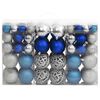 vidaXL Boules de No&euml;l 100 pcs bleu et argent&eacute; 3 / 4 / 6 cm