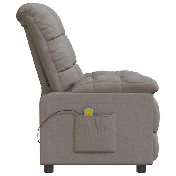 vidaXL Fauteuil de massage Taupe Tissu
