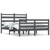 vidaXL Cadre de lit Bois de pin massif 120x200 cm Gris