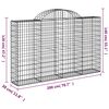 vidaXL Panier de gabions arqu&eacute; 200x30x120/140 cm Fer galvanis&eacute;