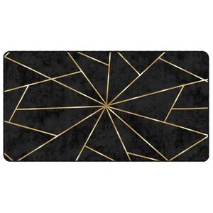 vidaXL Tapis lavable noir et dor&eacute; 80x150 cm
