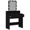 vidaXL Coiffeuse Ch&ecirc;ne noir 80 x 41 x 144,5 cm Bois d'ing&eacute;nierie