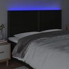 vidaXL T&ecirc;te de lit &agrave; LED Noir 160x5x118/128 cm Tissu