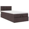 vidaXL Lit ottoman avec matelas marron fonc&eacute; 100x200 cm tissu