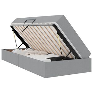 vidaXL Lit avec rangement et matelas Gris clair 90 x 190 cm Polyester