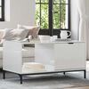 vidaXL Table basse Blanc brillant 90 x 49 x 46 cm Bois d'ing&eacute;nierie