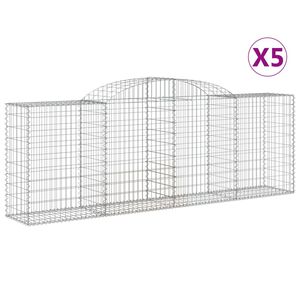 vidaXL Paniers &agrave; gabions arqu&eacute;s 5 pcs 300x50x100/120 cm fer galvanis&eacute;