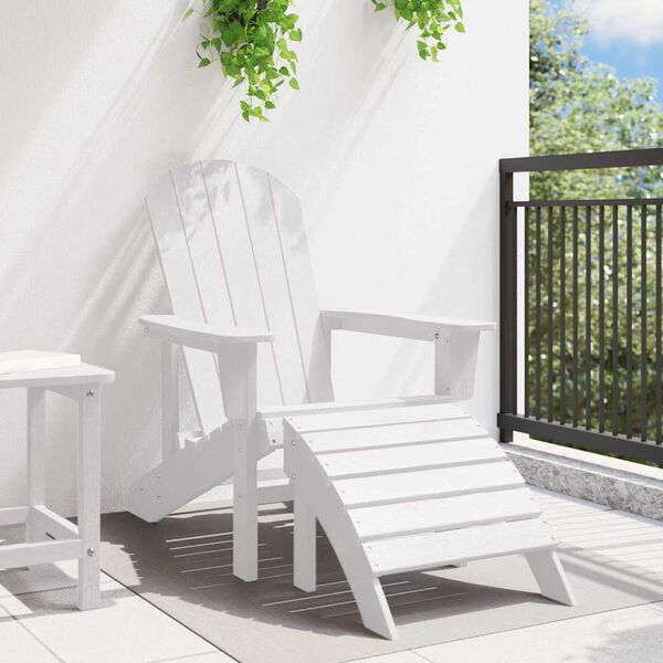 vidaXL Chaise Adirondack Blanc 74 x 82 x 92cm HDPE
