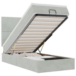 vidaXL Cadre de lit ottoman avec matelas gris clair 80x200 cm velours