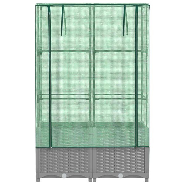 vidaXL Jardini&egrave;re sur&eacute;lev&eacute;e avec housse aspect rotin 80x40x138 cm