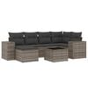 vidaXL Salon de jardin avec coussins 7 pcs gris r&eacute;sine tress&eacute;e