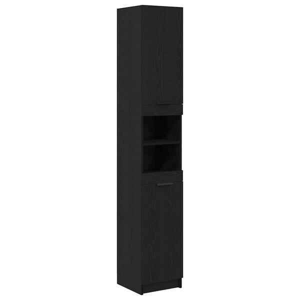 vidaXL Cabinet de salle de bain Ch&ecirc;ne noir 32 x 34 x 188,5 cm