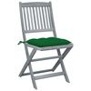 vidaXL Chaises pliables d'ext&eacute;rieur lot de 6 et coussins Bois d'acacia