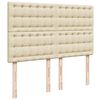 vidaXL Sommier &agrave; lattes de lit avec matelas Cr&egrave;me 140x200 cm Tissu