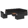 vidaXL Salon de jardin avec coussins 13 pcs noir r&eacute;sine tress&eacute;e
