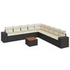 vidaXL Salon de jardin 10 pcs avec coussins noir r&eacute;sine tress&eacute;e