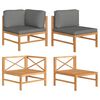 vidaXL Salon de jardin 2 pcs avec coussins gris fonc&eacute; Bois de teck