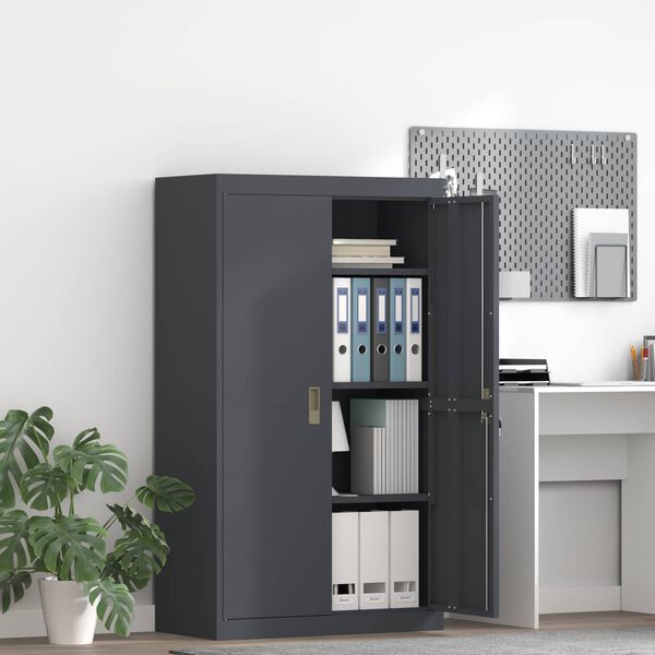 vidaXL Armoire de rangement 2 pcs Anthracite 80 x 40 x 140 cm