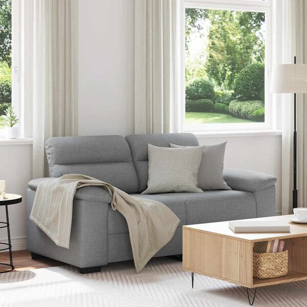 vidaXL Canap&eacute; &agrave; 2 places gris clair 160x81x84 cm tissu