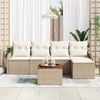 vidaXL Ensemble de canapé de jardin 6 pcs Beige et blanc