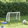 vidaXL Buts de football pour enfants 2 pcs avec ballon blanc métal