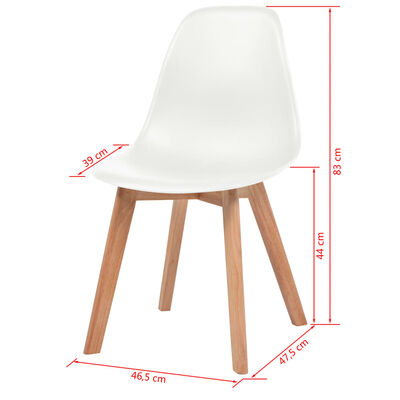 vidaXL Chaises à manger lot de 4 Blanc Plastique