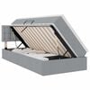 vidaXL Lit de rangement LED avec matelas Gris clair 100 x 200 cm Tissu