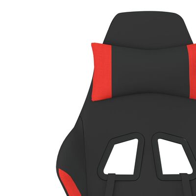 vidaXL Chaise de jeu avec repose-pied Noir et rouge Tissu