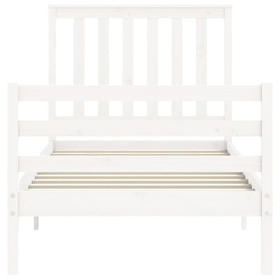 vidaXL Cadre de lit sans matelas blanc 90x200 cm bois massif