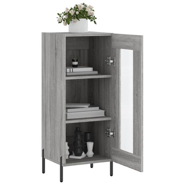 vidaXL Buffet Sonoma gris 34,5x34x90 cm Bois d'ing&eacute;nierie